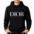 Men's Dior Pullover Hoodie in Black with white DIOR lettering