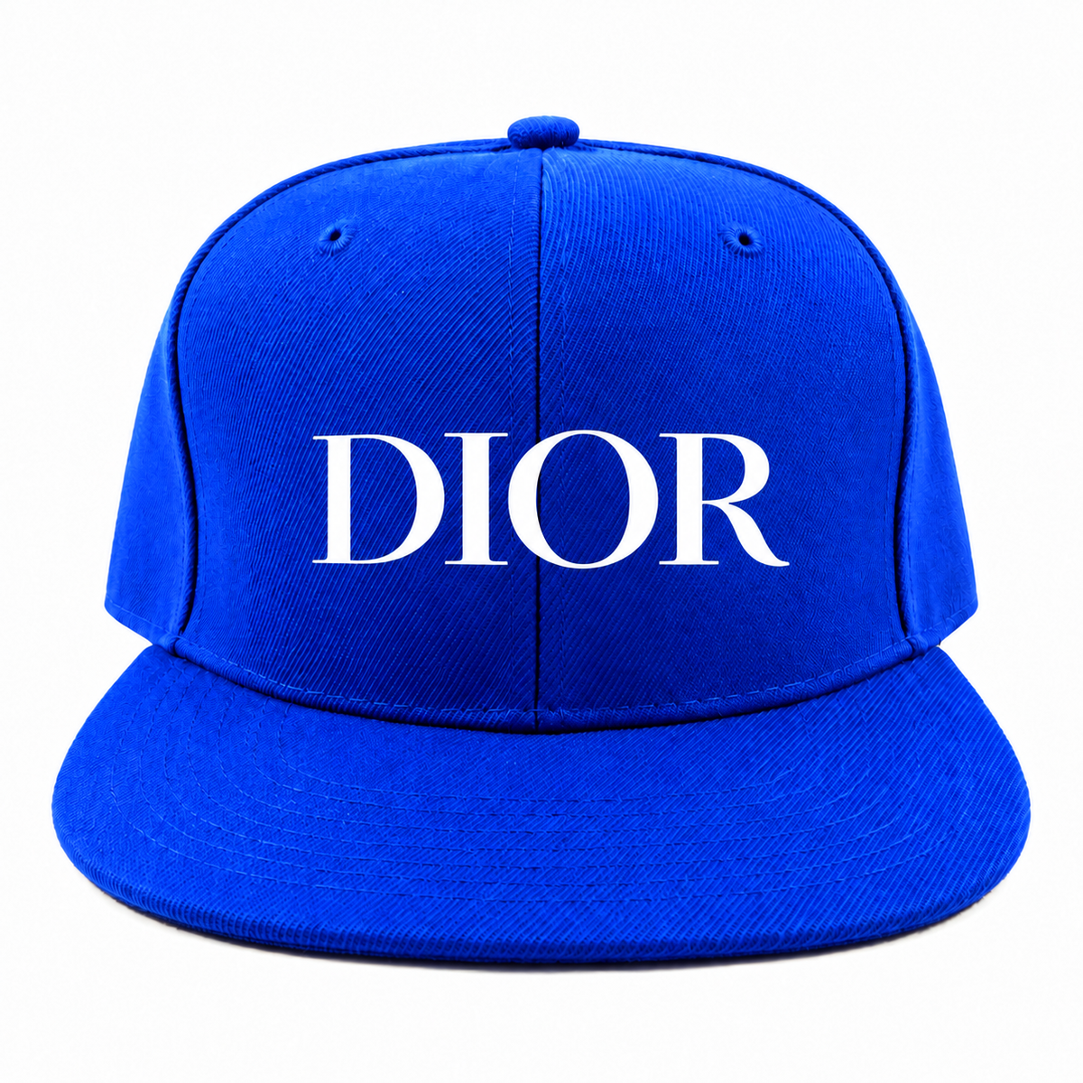 Dior Black Design Snapback Hat in Blue with white DIOR lettering