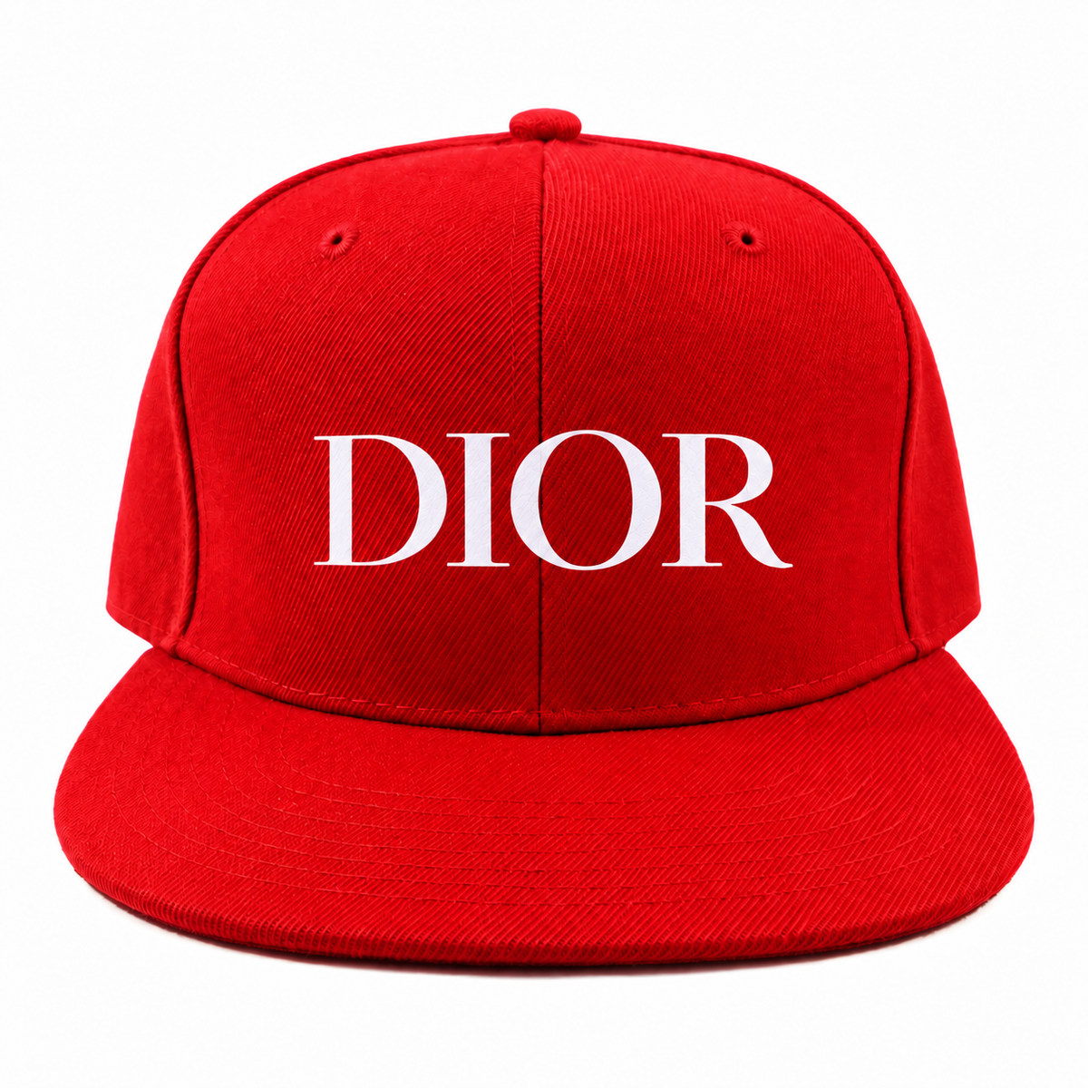 Dior Black Design Snapback Hat in Red with white DIOR lettering
