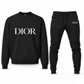 Men's Dior Sweatshirt and Joggers Set in Black with white DIOR lettering