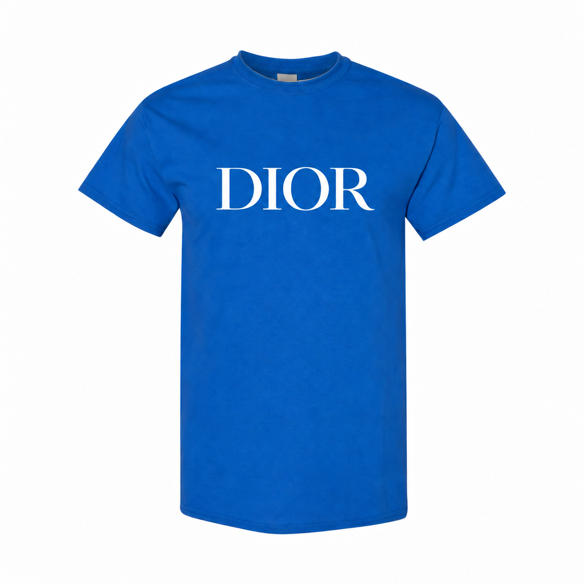 Youth Dior Cotton T-Shirt in Royal Blue with white DIOR lettering