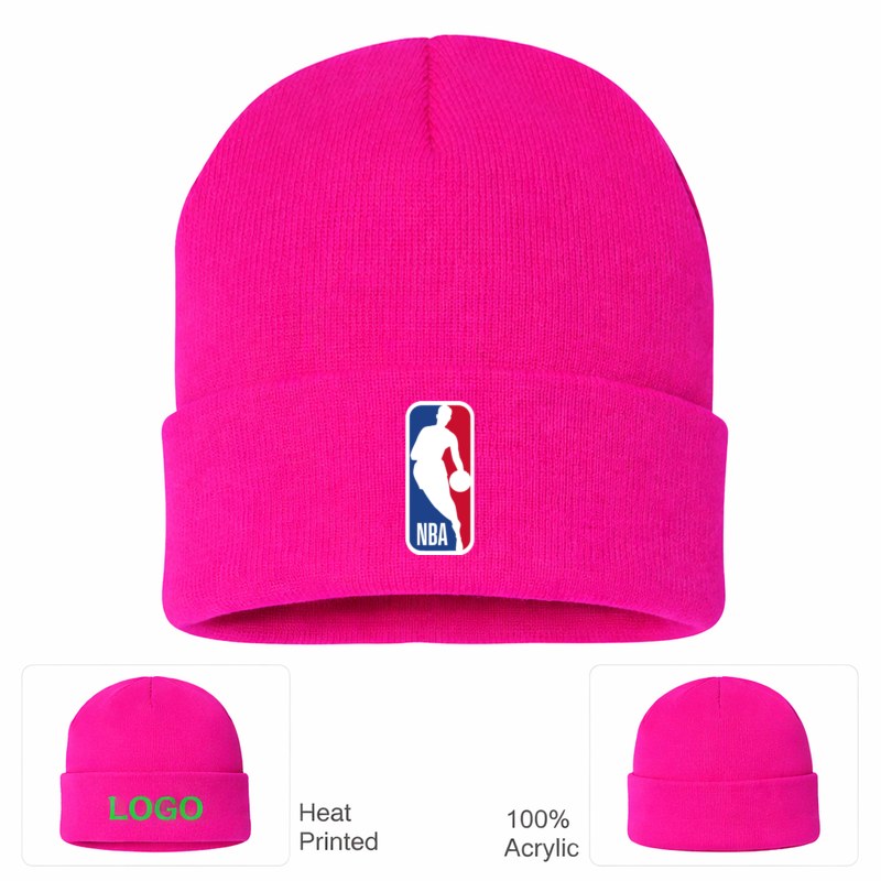 NBA Logo Beanie Hat - Hot Pink