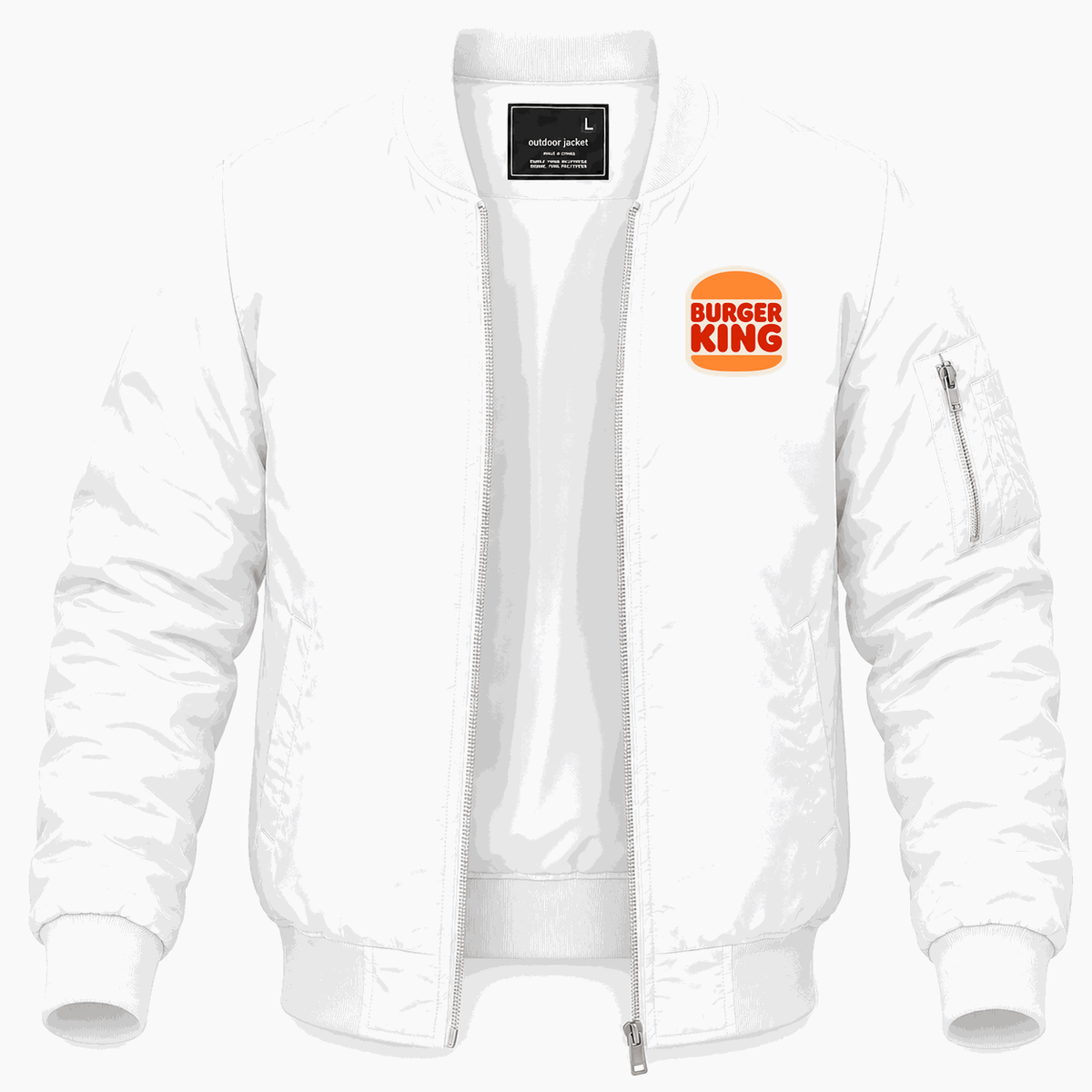 Men's Burger King Lightweight Bomber Jacket - White