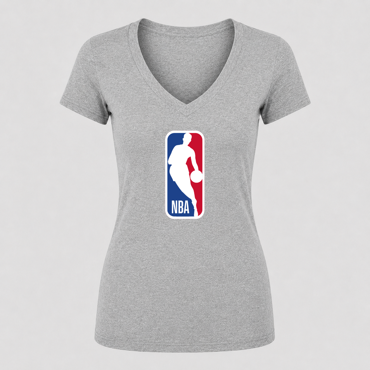 Women's NBA V Neck T-Shirt in gray