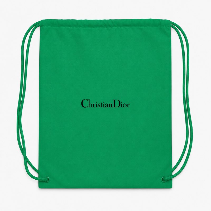 Dior Black Drawstring Bag - Green