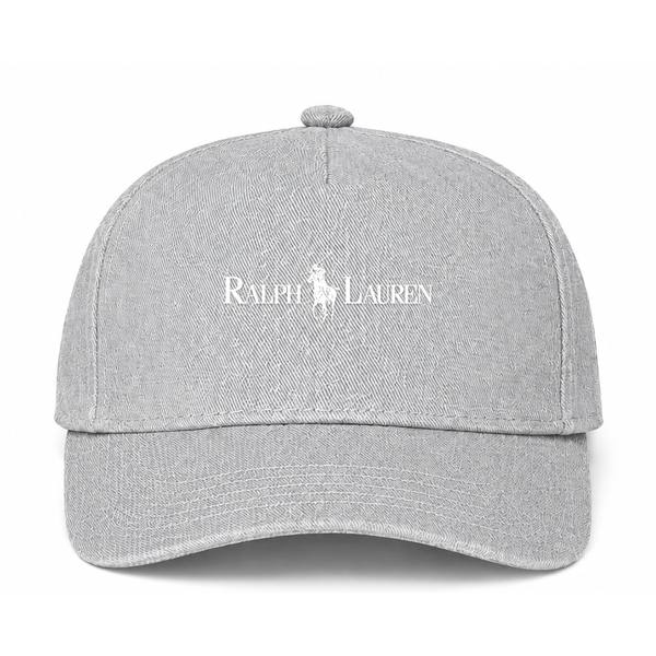 Polo Ralph Lauren White Logo Gray Dad Baseball Cap Hat