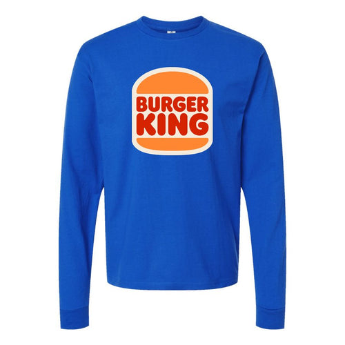 Men's Burger King Long sleeves Cotton Blend T-Shirt - Blue