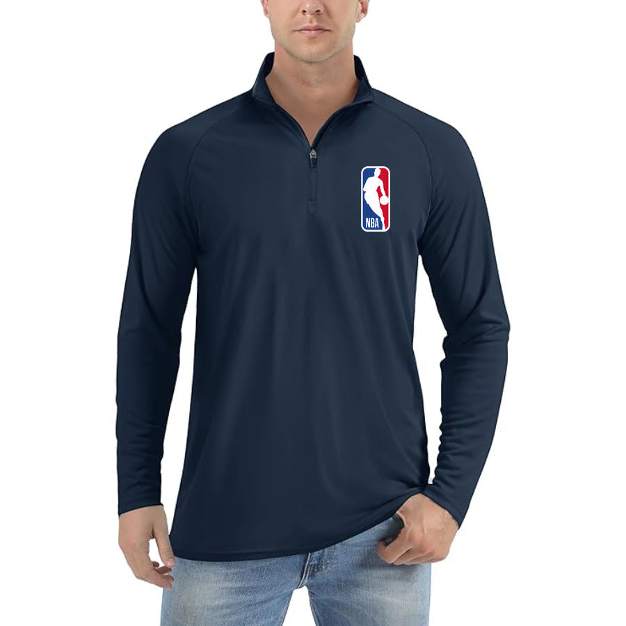 nba quarter-zip athletic shirt in Navy