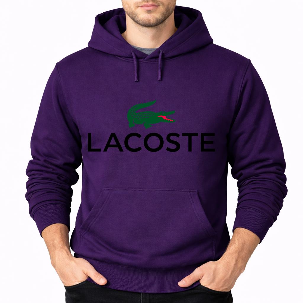 Men's Lacoste Pullover Hoodie - Purple