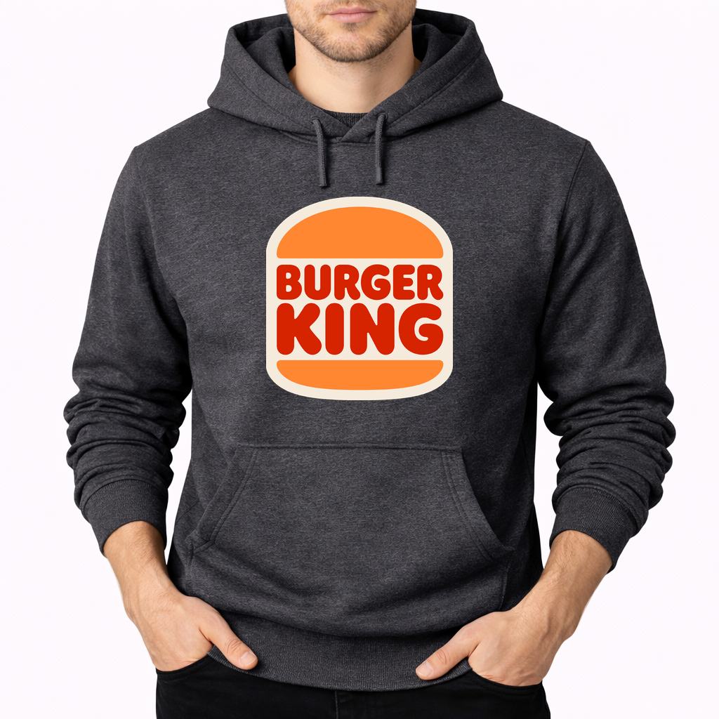 Men's Burger King Pullover Hoodie - Charcoal