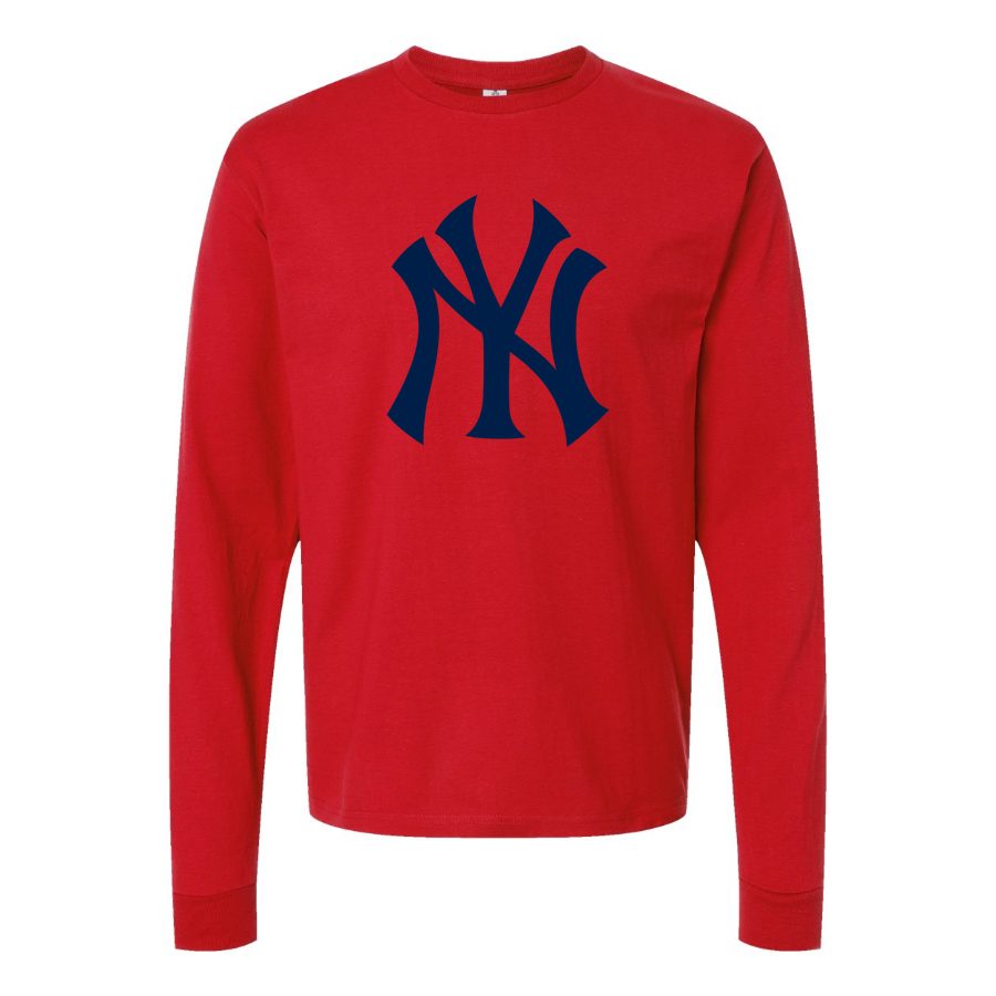 Men's New York Yankees Long sleeves Cotton Blend T-Shirt - Red