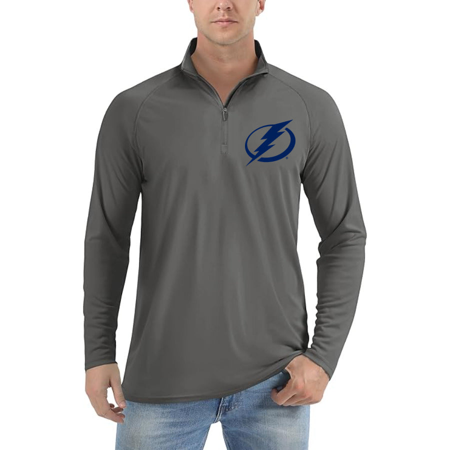 Tampa Bay Lightning quarter-zip athletic shirt in Dark Gray