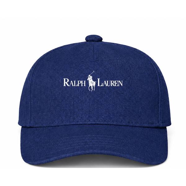 Polo Ralph Lauren White Logo Navy Dad Baseball Cap Hat