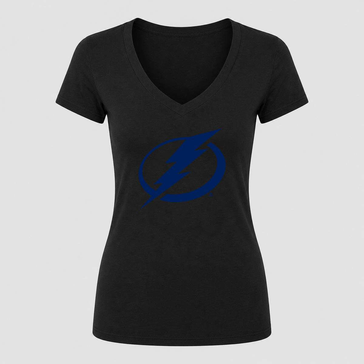 Women's Tampa Bay Lightning V Neck T-Shirt in black