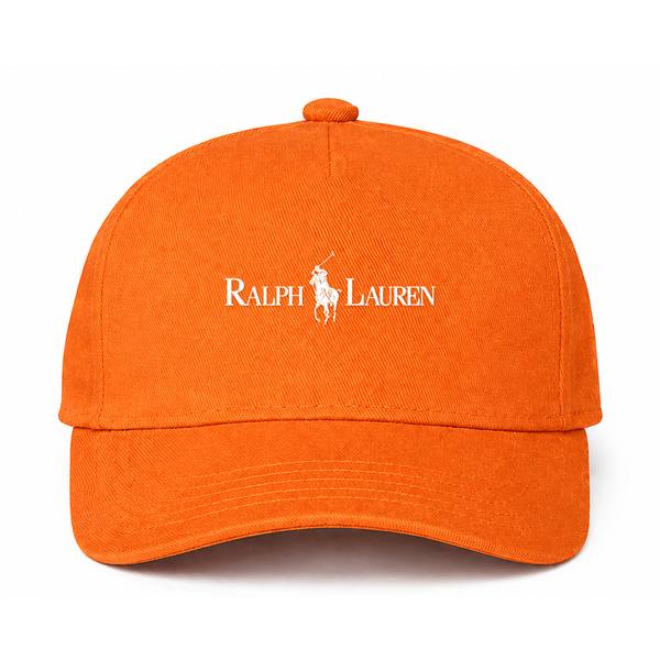 Polo Ralph Lauren White Logo Orange Dad Baseball Cap Hat