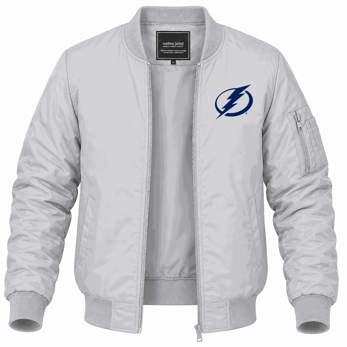 Men's Tampa Bay Lightning Lightweight Bomber Jacket - Gray