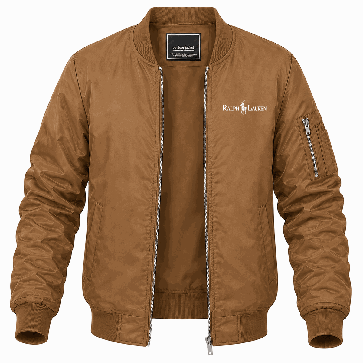 Men's Polo Ralph Lauren white Lightweight Bomber Jacket - Brown
