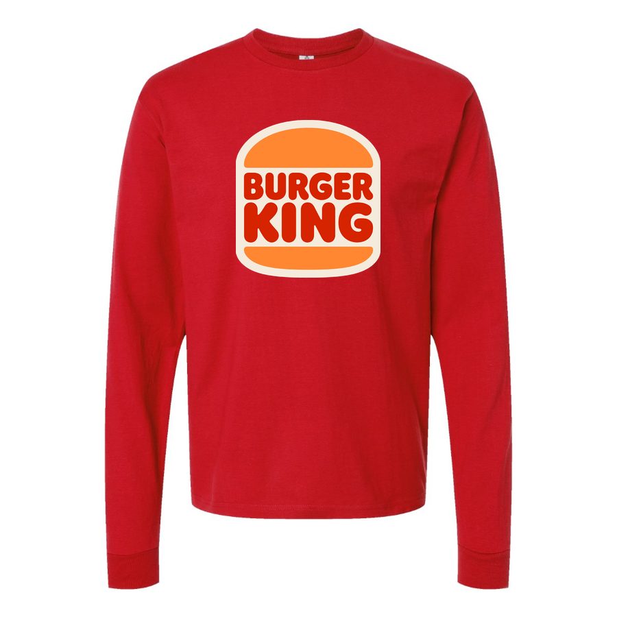 Men's Burger King Long sleeves Cotton Blend T-Shirt - Red