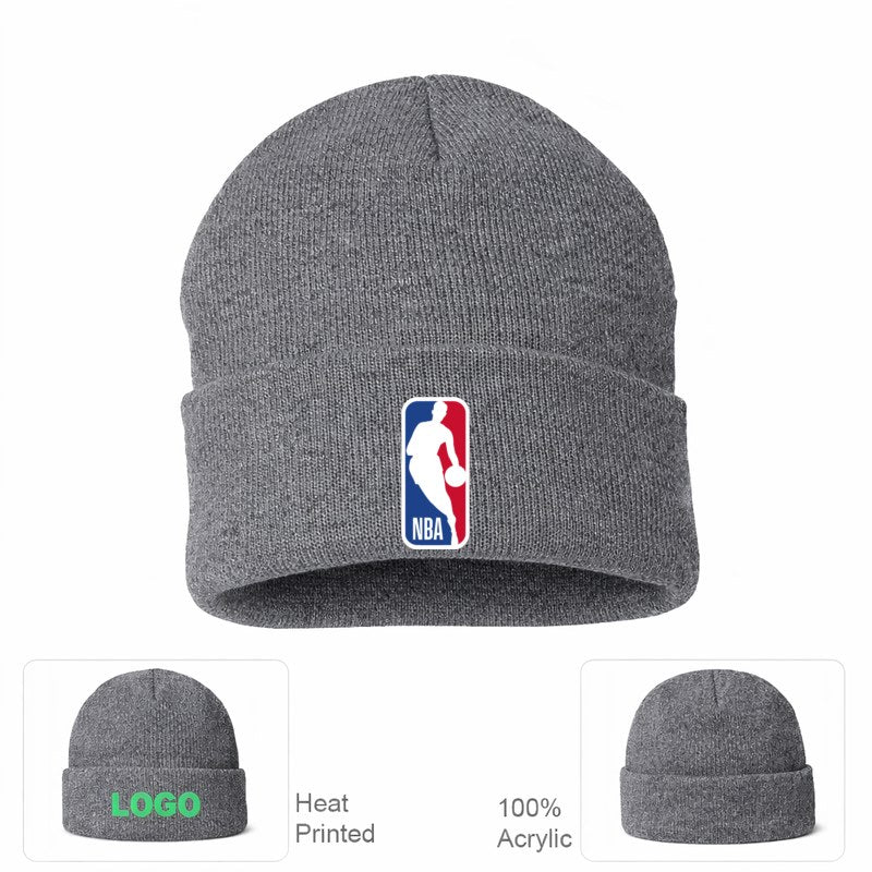 NBA Logo Beanie Hat - Grey