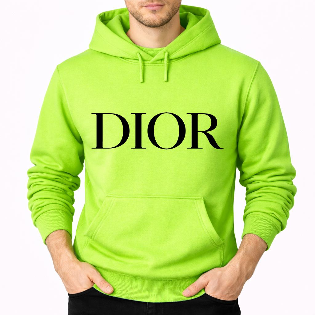 Men's Dior Pullover Hoodie - Lime green
