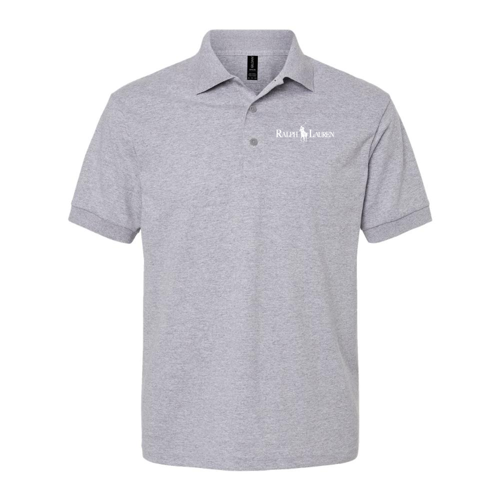 Men's Polo Ralph Lauren White Logo Dry Blend Polo - Gray