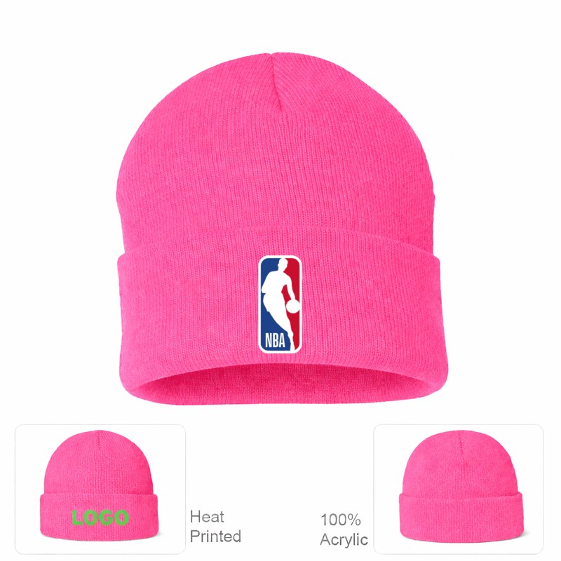 NBA Logo Beanie Hat - Pink