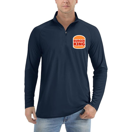 Burger King quarter-zip athletic shirt in Navy