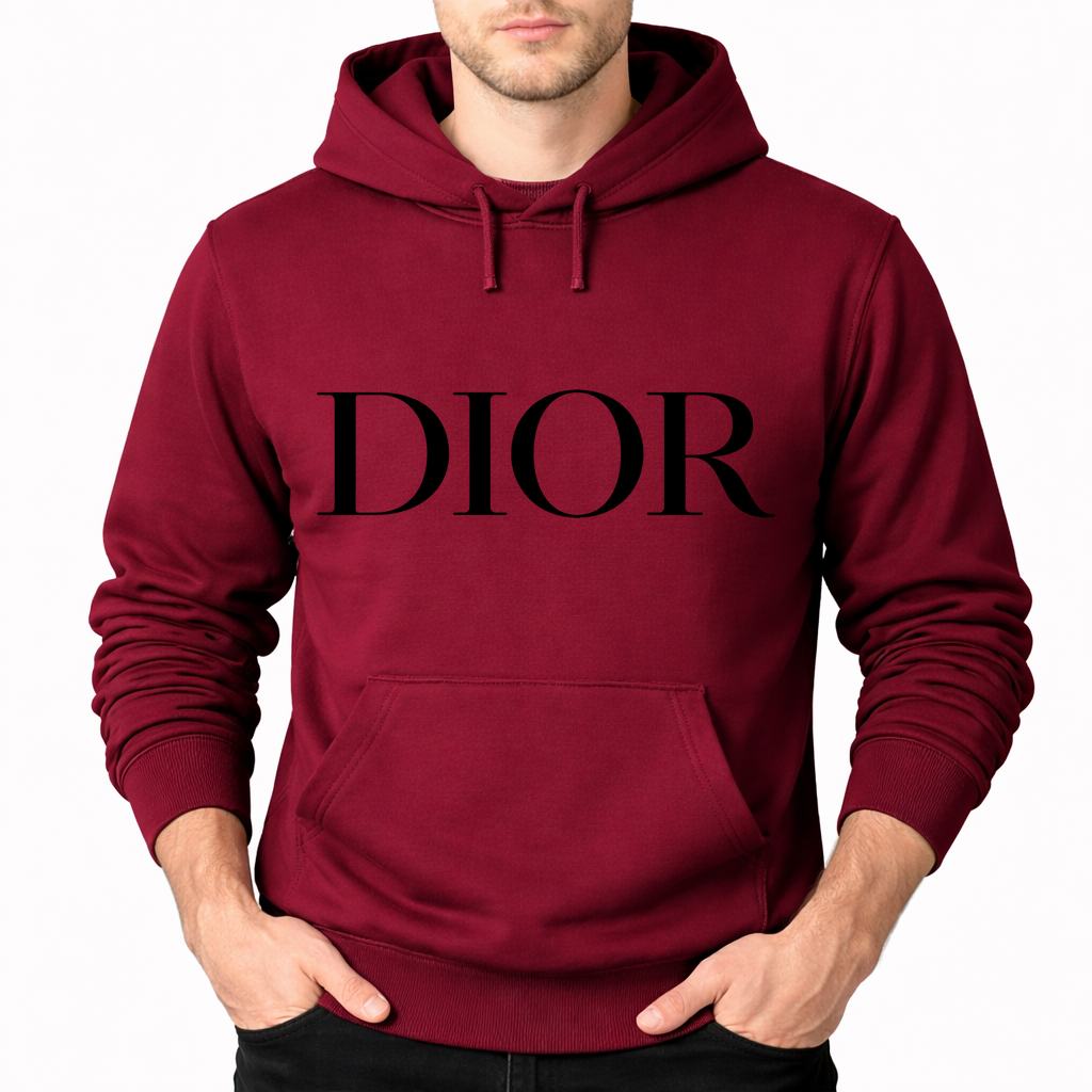 Men's Dior Pullover Hoodie - Burgundy