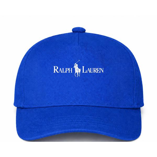 Polo Ralph Lauren White Logo Blue Dad Baseball Cap Hat