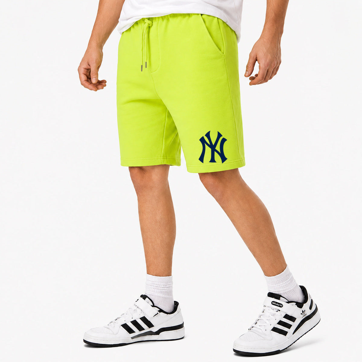 Men's New York Yankees Cotton Shorts - Lime Green