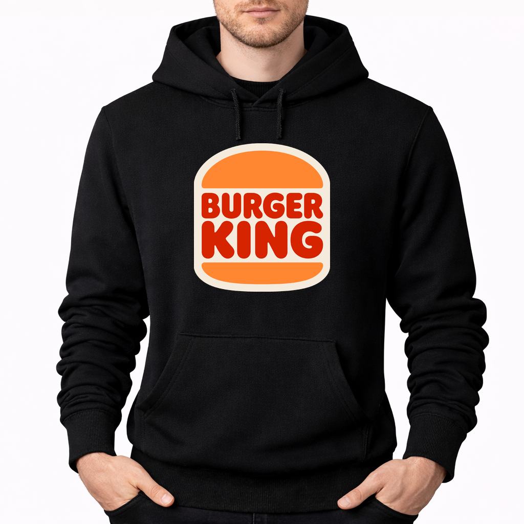 Men's Burger King Pullover Hoodie - Black