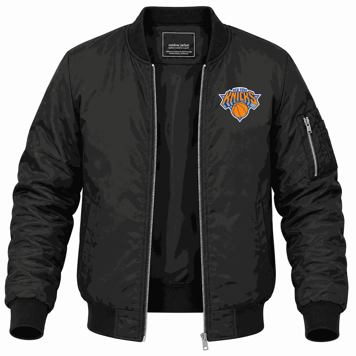 Men's New York Knicks Lightweight Bomber Jacket - Black