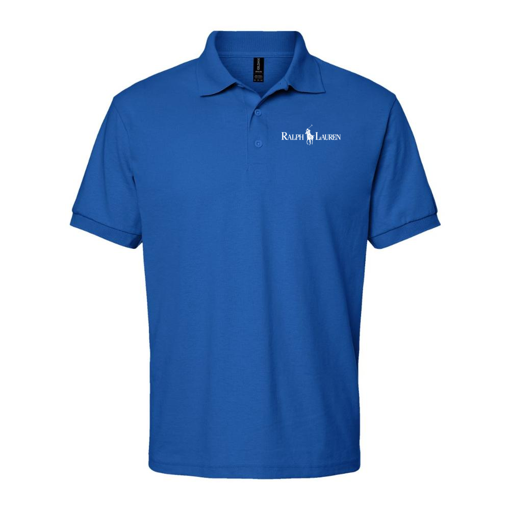 Men's Polo Ralph Lauren White Logo Dry Blend Polo - Blue