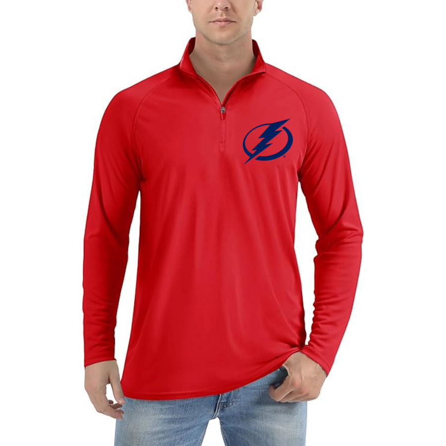 Tampa Bay Lightning quarter-zip athletic shirt in Red