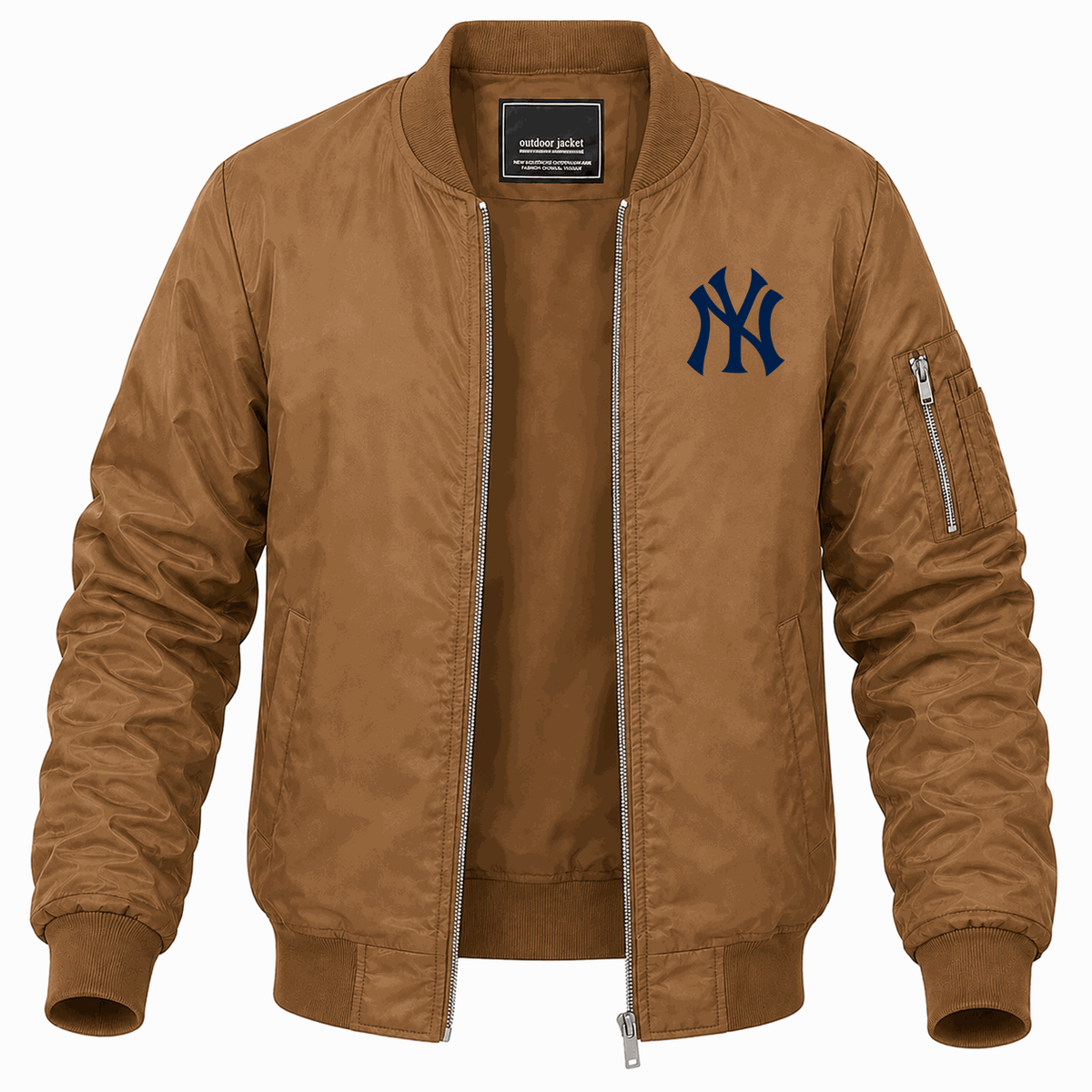 Men's New York Yankees Lightweight Bomber Jacket - Brown