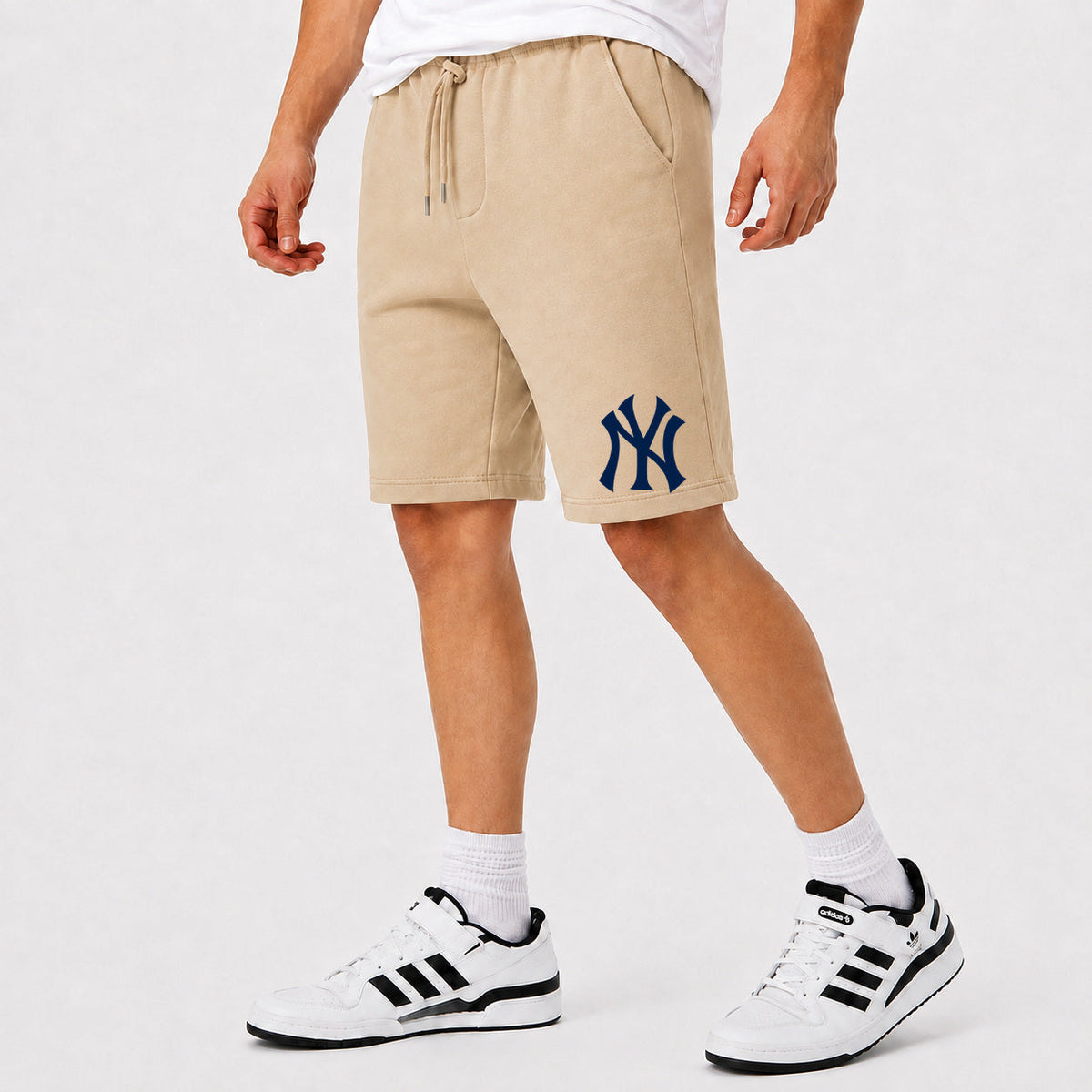 Men's New York Yankees Cotton Shorts - Beige