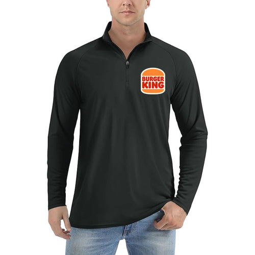 Burger King quarter-zip athletic shirt in Black
