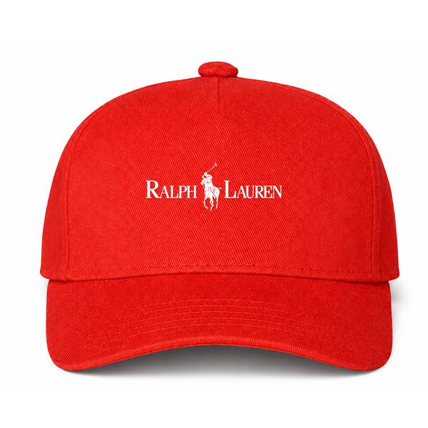 Polo Ralph Lauren White Logo Red Dad Baseball Cap Hat