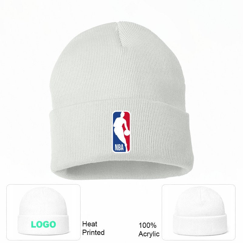 NBA Logo Beanie Hat - White