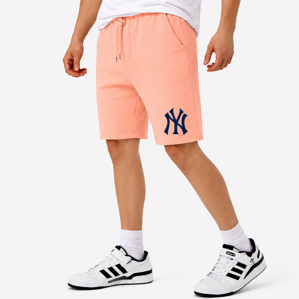 Men's New York Yankees Cotton Shorts - Peach