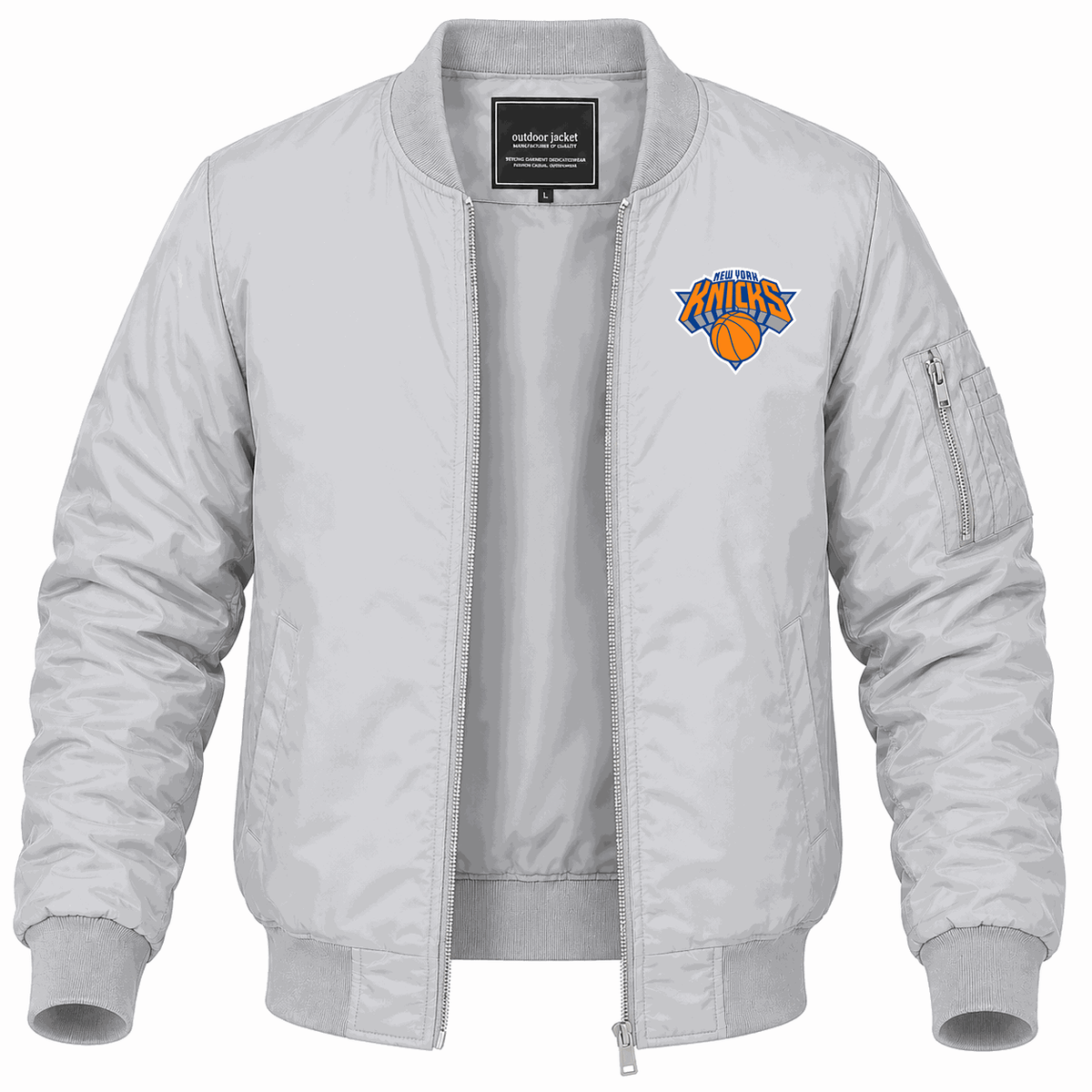 Men's New York Knicks Lightweight Bomber Jacket - Gray