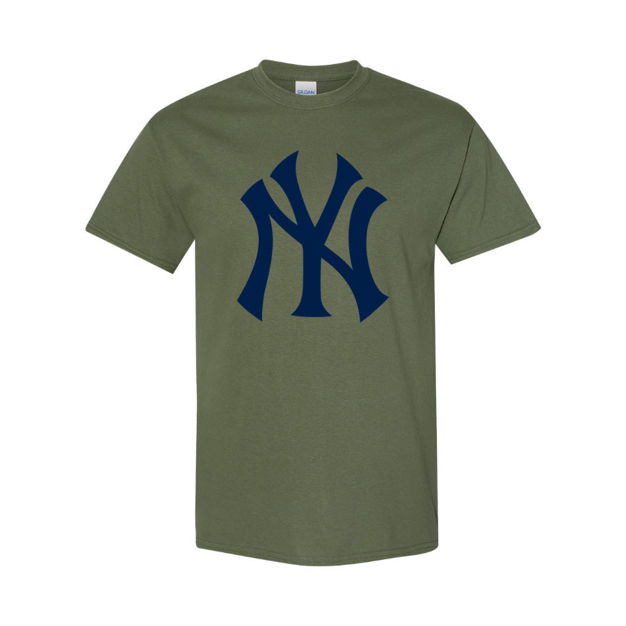 Youth's New York Yankees Cotton T-Shirt - Army Green