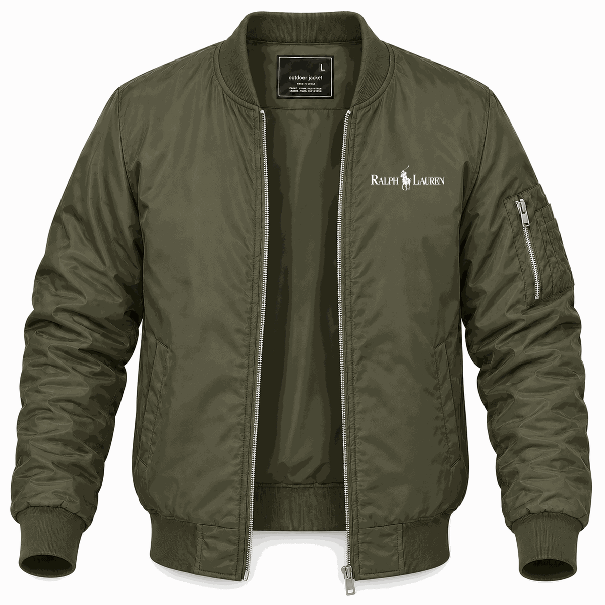 Men's Polo Ralph Lauren white Lightweight Bomber Jacket - Army Green