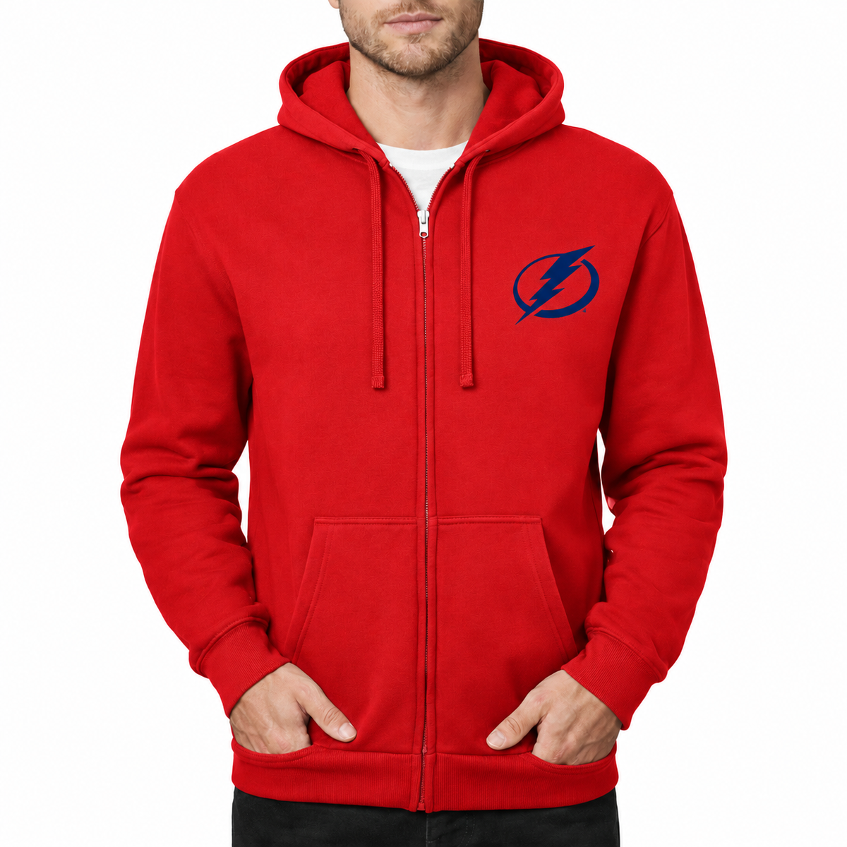 Men's Tampa Bay Lightning Zipper Hoodie - Red
