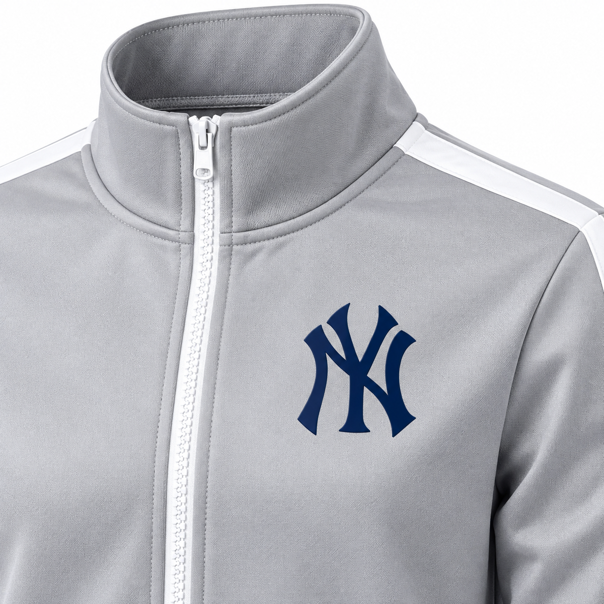 Gray New York Yankees dri-fit tracksuit - DTF print close-up