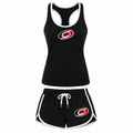 Women's Carolina Hurricanes tank top and shorts set, Black
