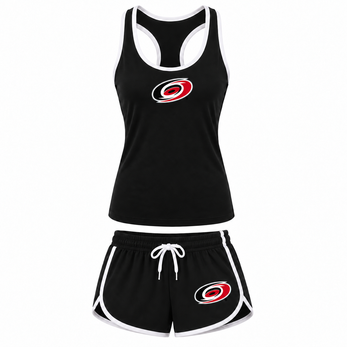 Women's Carolina Hurricanes tank top and shorts set, Black