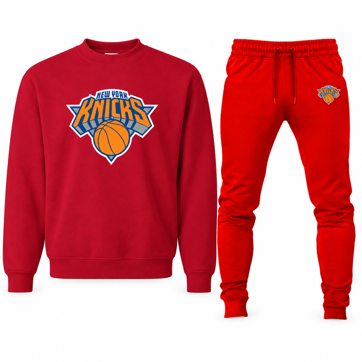 Men's New York Knicks sweatshirt and joggers set, Red