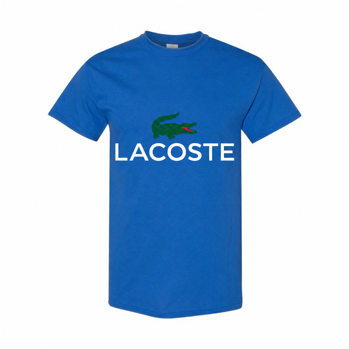 Men's Lacoste Cotton T-Shirt - Blue with white lettering