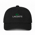Lacoste Logo Black Dad Baseball Cap Hat | white lettering